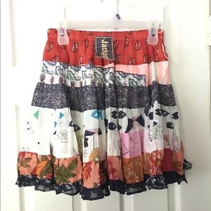 ‼️5 for $13‼️Womens mid thigh patchwork skirt with white underskirt